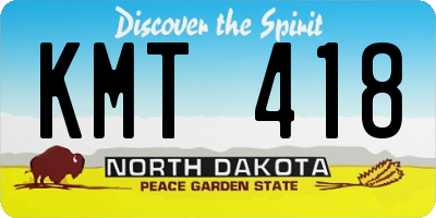 ND license plate KMT418