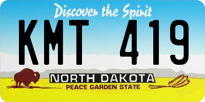 ND license plate KMT419