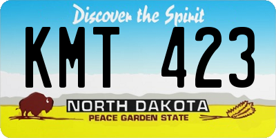 ND license plate KMT423