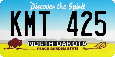 ND license plate KMT425