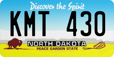 ND license plate KMT430