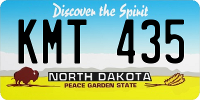 ND license plate KMT435