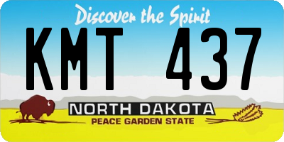 ND license plate KMT437