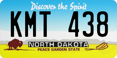 ND license plate KMT438