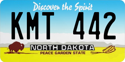 ND license plate KMT442