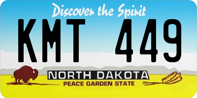 ND license plate KMT449