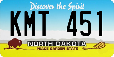 ND license plate KMT451