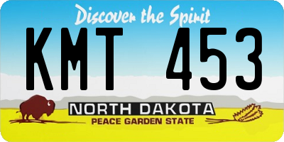 ND license plate KMT453