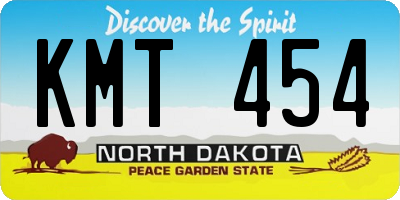 ND license plate KMT454