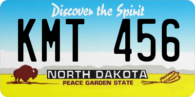 ND license plate KMT456