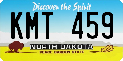 ND license plate KMT459