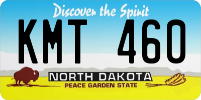 ND license plate KMT460