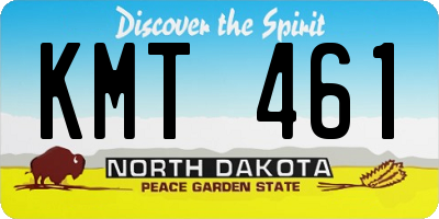 ND license plate KMT461