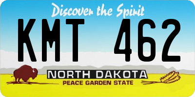 ND license plate KMT462