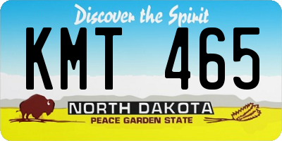 ND license plate KMT465