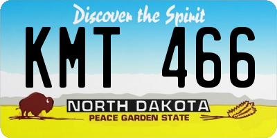 ND license plate KMT466