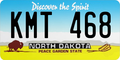 ND license plate KMT468