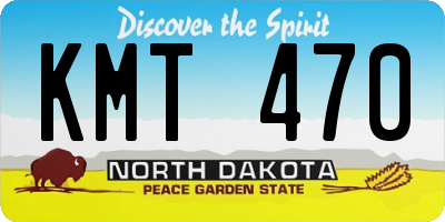 ND license plate KMT470