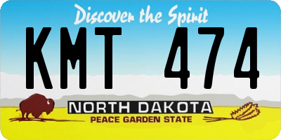 ND license plate KMT474
