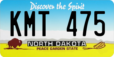 ND license plate KMT475
