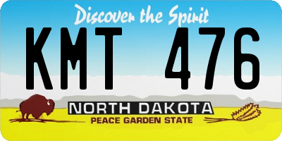 ND license plate KMT476
