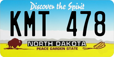 ND license plate KMT478
