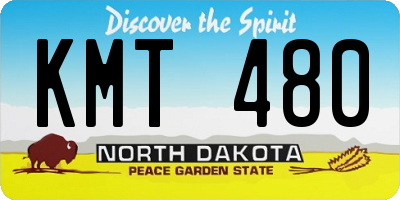 ND license plate KMT480