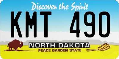 ND license plate KMT490