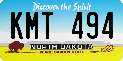 ND license plate KMT494