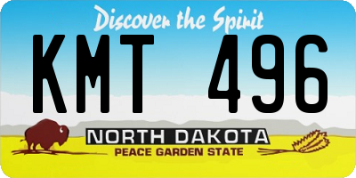 ND license plate KMT496