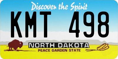 ND license plate KMT498