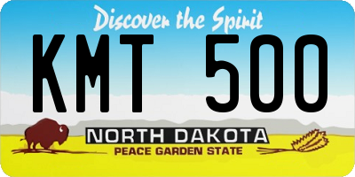 ND license plate KMT500