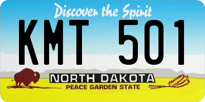 ND license plate KMT501