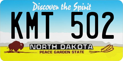 ND license plate KMT502