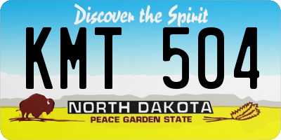 ND license plate KMT504