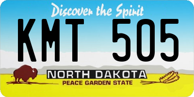 ND license plate KMT505
