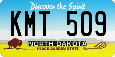 ND license plate KMT509