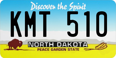 ND license plate KMT510