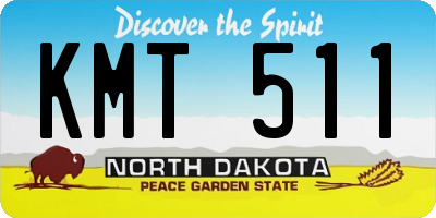 ND license plate KMT511