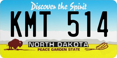 ND license plate KMT514