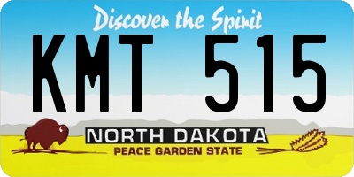 ND license plate KMT515