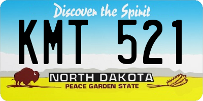 ND license plate KMT521
