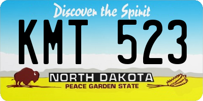 ND license plate KMT523