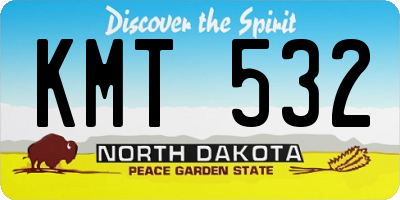 ND license plate KMT532