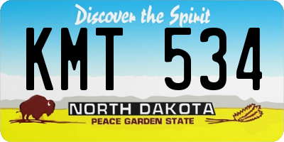 ND license plate KMT534