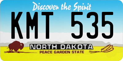 ND license plate KMT535