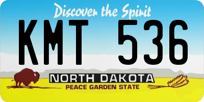 ND license plate KMT536