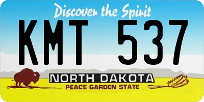 ND license plate KMT537