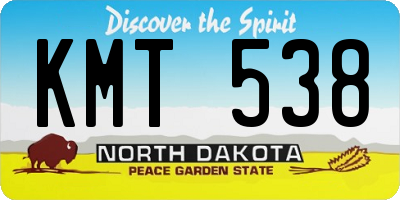 ND license plate KMT538