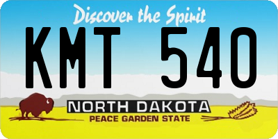 ND license plate KMT540